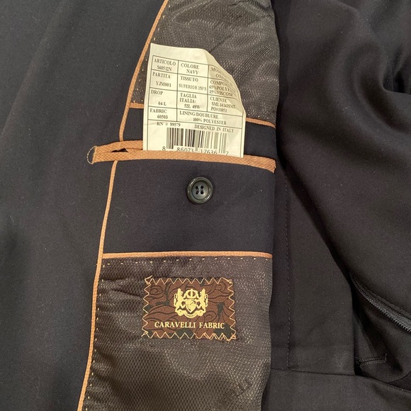 Caravelli Men’s 52L/48W Navy Suit - Picture 6 of 10